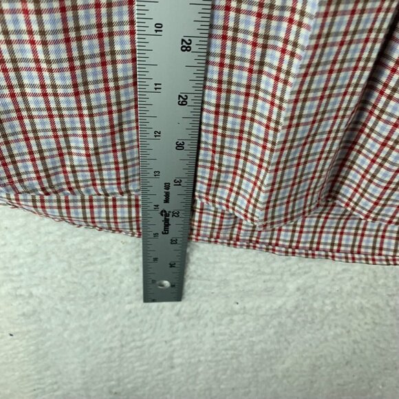 J. McLaughlin Men's Button Down Long Sleeve Red Checkered Shirt Size Large 9262 - Picture 4 of 8